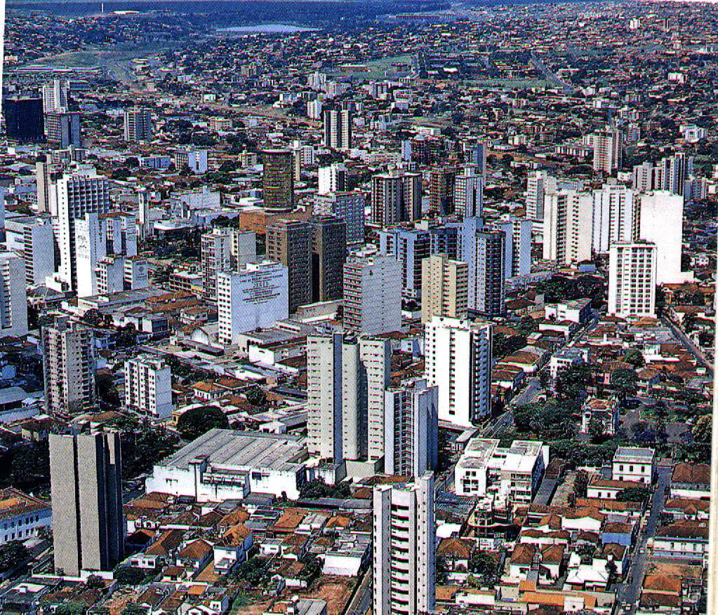 Vista aérea do centro de Uberlândia, Minas Gerais